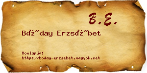 Bóday Erzsébet névjegykártya